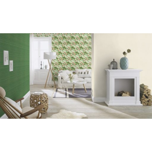 Rasch Mandalay 528862  strukturált finom textil egyszínű gazdag zöld tapéta