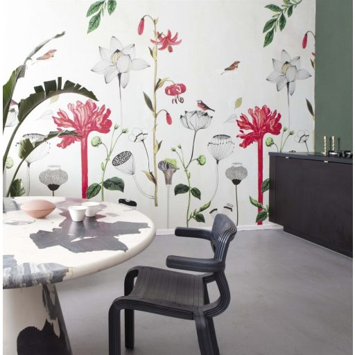 Rasch Most Fabulous 532029 természeti kép virágok madarak fehér szines falpanel