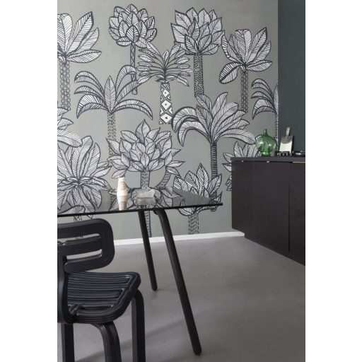 Rasch Most Fabulous 532050 natur organikus pálmák szürke fehér fekete falpanel