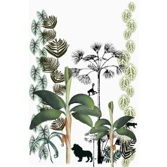   Rasch Studio Onszelf Stories 532067 Gyerekszobai JUNGLE FEVER trópusi dzsungel fehér zöld fekete falpanel
