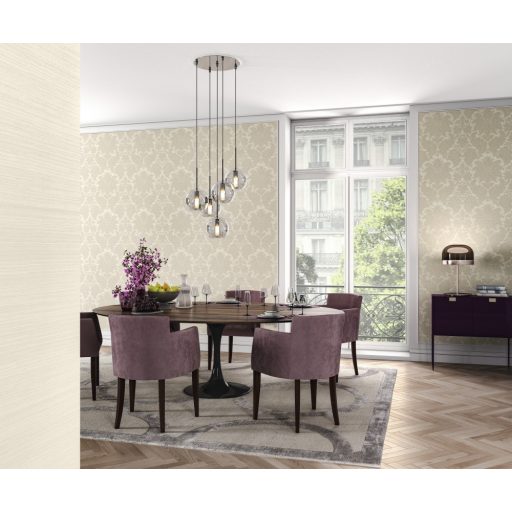 Rasch Trianon XII, 532722  klasszikus nagyléptékű barokk díszítőminta krémfehér bézs tapéta