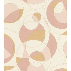   Rasch Sansa/Follow your Dreams 533019 Geometrikus grafikus váltakozó méretű körök krém karamell rózsaszín arany tapéta