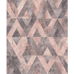   Rasch Yucatan 535532  Geometrikus Natur antik kő alap rombusz /gyémánt/ minta szürke és rózsaszín árnyalatok finom arany tapéta