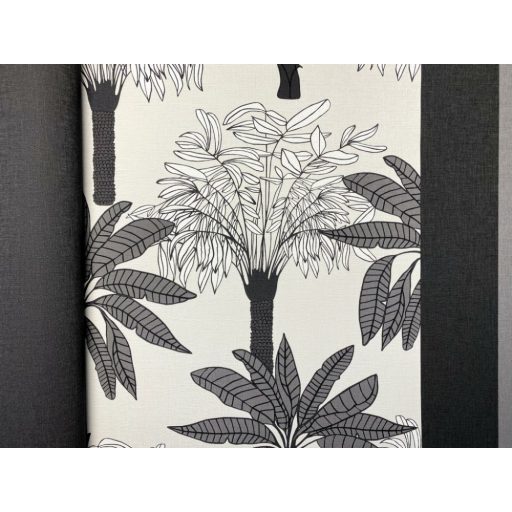 Natur "skandináv" trópusi pálmafák világos homokszín sötétszürke fehér fekete tapéta