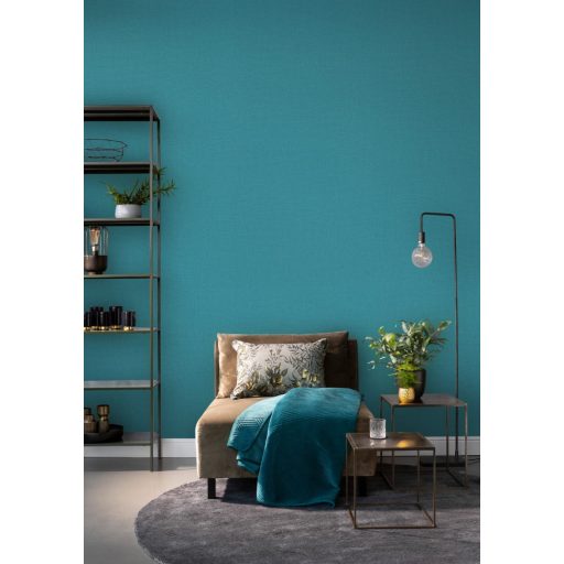 Rasch Amazing/Club Botanique/SALSA 537925  Natur egyszínű strukturált textli petrolszín tapéta