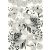 Club Botanique 539165  Natur stilizált pávák tollazata egzotikus virágok fehér fekete falpanel