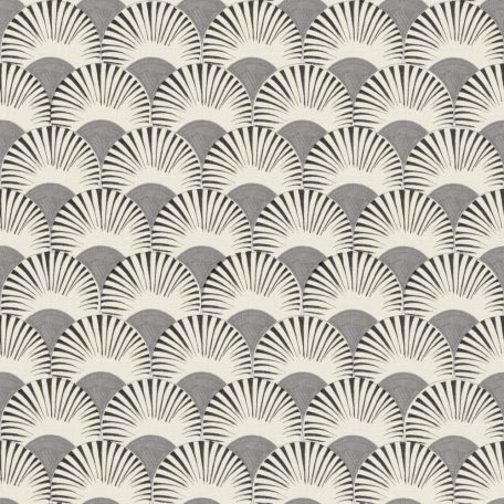 Rasch Amazing 539318 Dinamikus grafikai tervezés Japán művészet stilizált legyező motívum fehér kavicsszürke antracit tapéta