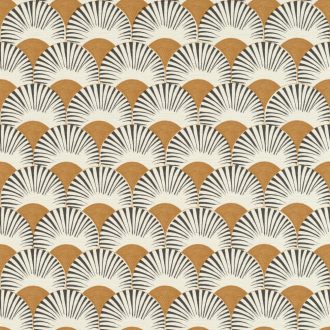   Rasch Amazing 539356 Dinamikus grafikai tervezés Japán művészet stilizált legyező motívum világos konyakszín antracit fehér tapéta
