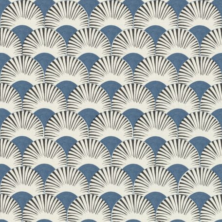 Rasch Amazing 539363 Dinamikus grafikai tervezés Japán művészet stilizált legyező motívum világos japán kék antracit fehér tapéta