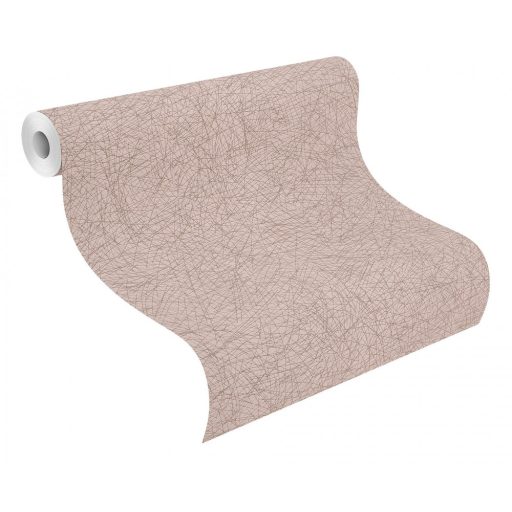 Rasch #ROCKENROLLE 541359  Natur sűrű hálózat/kötés minta ó-rózsaszín mályva rézszín fémes hatás tapéta