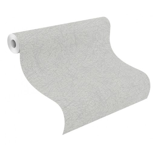 Rasch #ROCKENROLLE 541373  Natur sűrű hálózat/kötés minta világos szürke ezüst fémes hatás tapéta