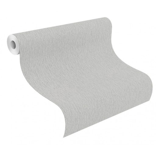 Rasch #ROCKENROLLE 541472  Egyszínű strukturált vonalkázott váltakozva matt-csillogó világos szürke ezüst tapéta