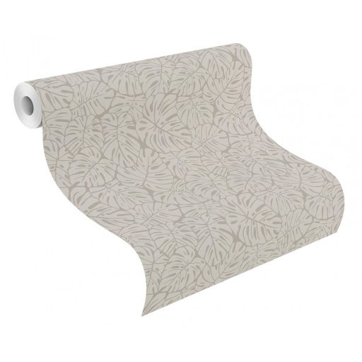 Rasch #ROCKENROLLE 541557  Natur botanikus könnyezőpálma stilizált levelei bézs szürkésbézs tapéta