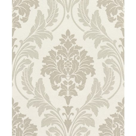 Rasch GLAM 541601 Neoklasszikus barokk virágdíszítés krémszín bézs ezüstözött csillámló mintázat tapéta 