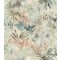 Rasch Poetry II 543025 Natur Organikus textil pálma páfrány bokor krém bézs rózsaszín kék zöld korall tapéta