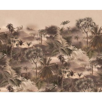 Változatos trópusi pálmaerdő szépia falpanel