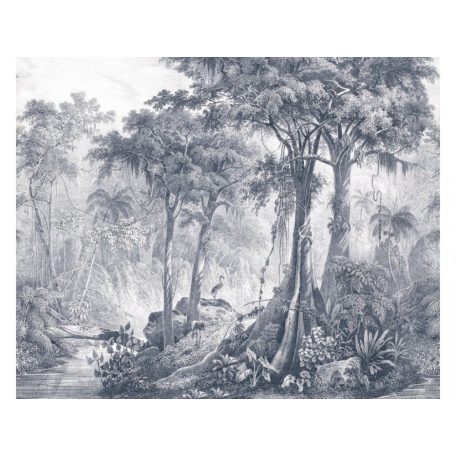 Idilli erdőrészlet - metszet fehér szürke falpanel