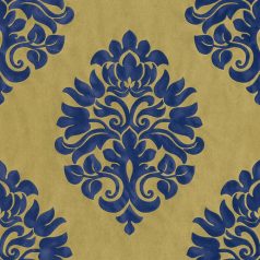   Rasch En Suite 545722 klasszikus nagyformátumú barokk díszítőminta aranysárga kék tapéta