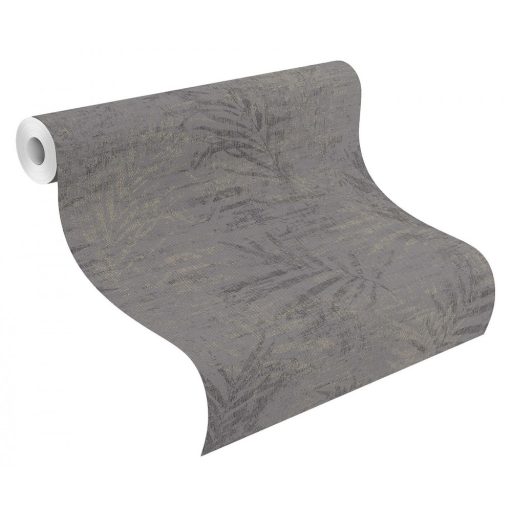 Rasch Poetry II 546620 Natur botanikus bambuszlevelek sötét meleg szürke antracit világos arany tapéta