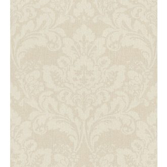   Rasch Poetry II 547313 Klasszikus nyagyformátumú barokk díszítőminta textilstruktúra krém bézs csillámló részecskék tapéta