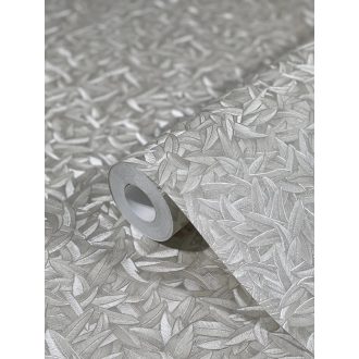   Marburg Glööckler 54844 Finoman ívelt levélmotívumok és organikus formák mintája púder halványszürke és ezüst tónus tapéta