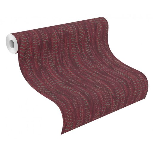 Rasch Highlands 550269  Natur fácántoll mintázat burgundipiros zöldarany tapéta