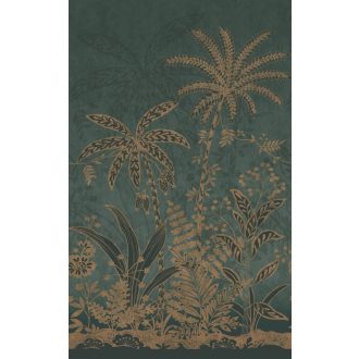   Rasch Salisbury 552041 Trópusi Botanikus kifinomult megjelenés hangulatos pálmafák aljnövényzettel zöld sötétzöld arany falpanel
