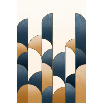   Rasch Salisbury 552164 Art Deco a stílus legszebb lapjaiból krém kék árnyalatok arany finom színátmenetek falpanel