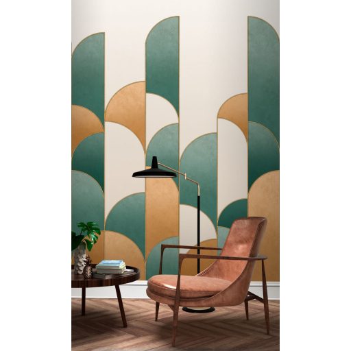 Rasch Salisbury 552171 Art Deco a stílus legszebb lapjaiból krém/bézs zöld arany finom színátmenetek falpanel
