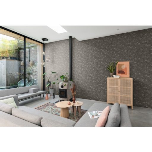 Rasch Composition 554373 Grafikus keresztező vonalak texturált antracit világos ezüst finom csillogás tapéta