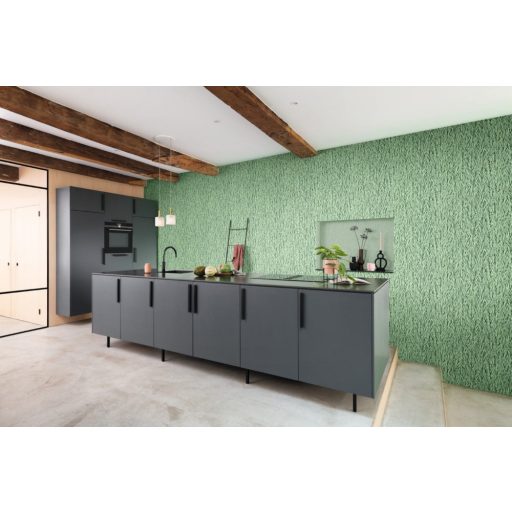 Rasch Composition 554472 Natur Egyszínű textilstruktúra pasztellzöld ezüst enyhe csillogás tapéta