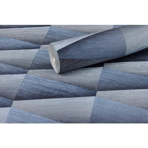 Rasch Composition 554656 Geometrikus 3D szálcsiszolt felület kifinomult színátmenet világoskéktól a szürkéskéken át a sötétkékig tapéta