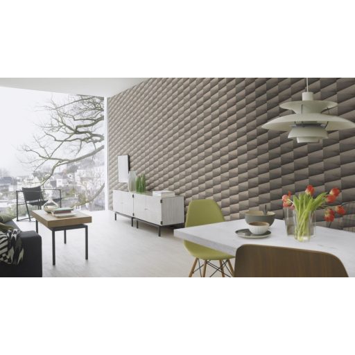 Rasch Composition 554663 Geometrikus 3D szálcsiszolt felület kifinomult színátmenet világos ezüstszürkétől az antracitig tapéta