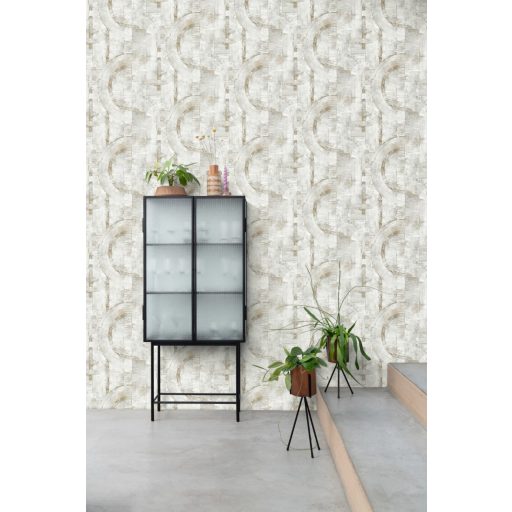 Rasch Composition 554748 Grafikus extravagáns minta texturált változatos struktúra törtfehér szürke árnyalatok arany tapéta