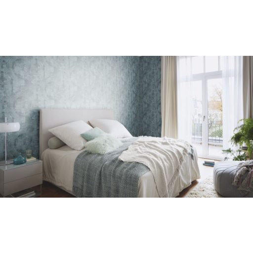 Rasch Composition 554786 Grafikus extravagáns minta texturált változatos struktúra világos és sötétkék ezüst tapéta