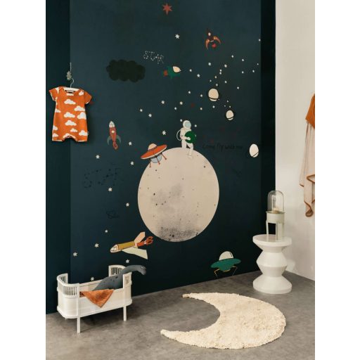 Rasch Studio Onszelf Stories 557435 Gyerekszobai Kis asztronauták kalandos űrutazáson kék bézs szines falpanel