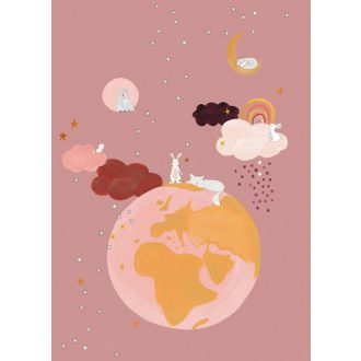   Rasch Studio Onszelf Stories 557572 Gyerekszobai a Föld gyermeki fantáziával kékeszöld sárga kék szines falpanel