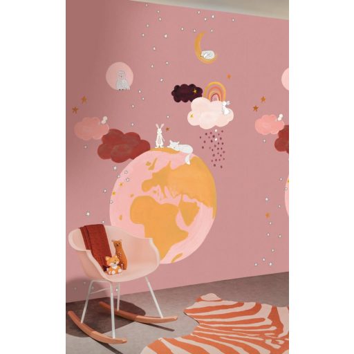 Rasch Studio Onszelf Stories 557572 Gyerekszobai a Föld gyermeki fantáziával kékeszöld sárga kék szines falpanel