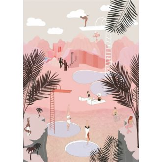   Rasch Studio Onszelf Stories 557589 Gyerekszobai Toronyugrás csak bátraknak rózsaszín szürke szines falpanel