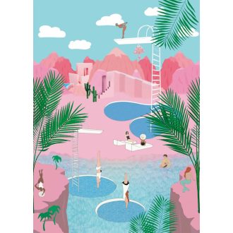   Rasch Studio Onszelf Stories 557596 Gyerekszobai Toronyugrás csak bátraknak rózsaszín szürke szines falpanel