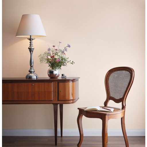 Finom és filigrán hímzett hatású kis minta pasztell rózsaszín fényes díszítés tapéta