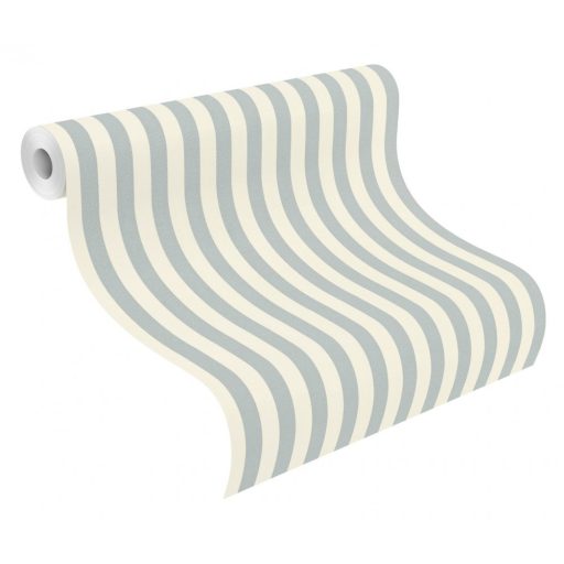 Csillogó hatású nemes dekoráció klasszikus csíkos minta kék fehér tapéta