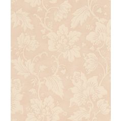  Elegáns kapaszkodó indák kibontakozó virágokkal levelekkel rosé krém/bézs fényes hatás tapéta