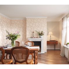   Elegáns kapaszkodó indák kibontakozó virágokkal levelekkel rosé krém/bézs fényes hatás tapéta