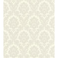   Fenséges barokk minta selymes díszítés gyöngyházfehér szürke csillogó hatás tapéta