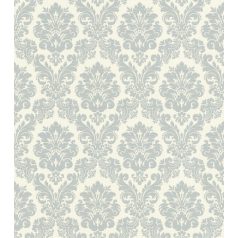   Fenséges barokk minta selymes díszítés világoskék fehér csillogó hatás tapéta