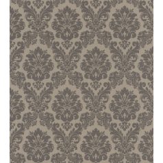   Fenséges barokk minta selymes díszítés meleg szürke/szürkésbarna csillogó hatás tapéta