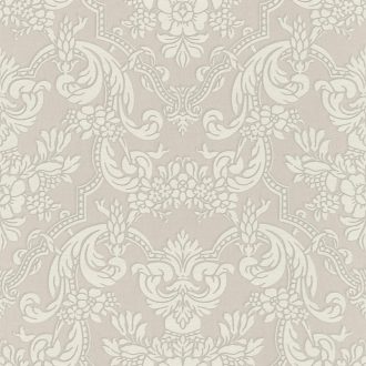   Francia hangulatú pazar barokk minta világosszürke fehér csillogó hatás tapéta