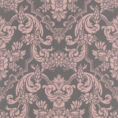  Francia hangulatú pazar barokk minta meleg kékesszürke antik rozé csillogó hatás tapéta