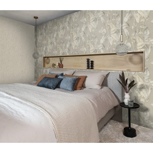 Természetes stílus nagyszerű fa szemcsés jellegű textúra bézs és szürkés-homokszín tónus tapéta